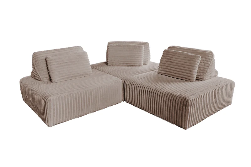 KAWOLA Modulsofa WIOLO SOFT 3 Module 3 Rückenkissen Weicher Breitcord taupe