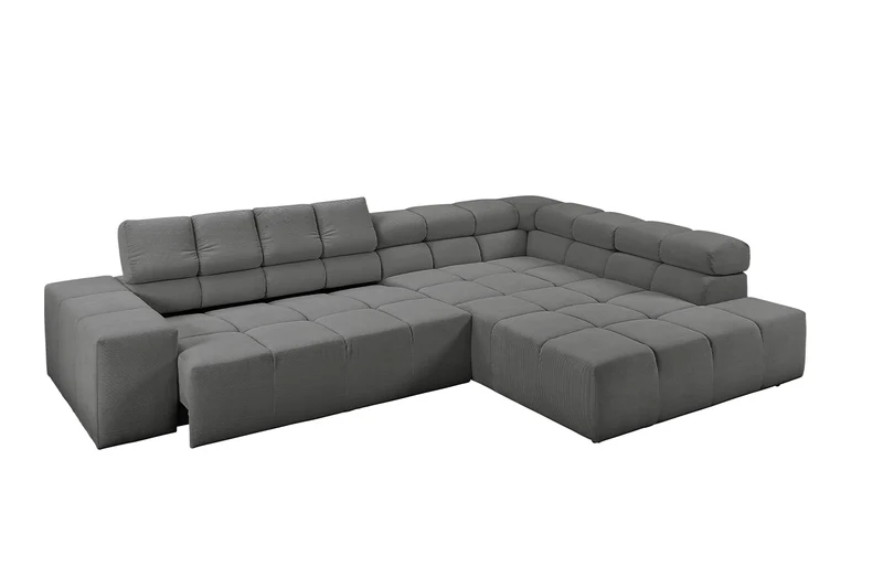 KAWOLA Sofa NEVADA Ecksofa Feincord anthrazit