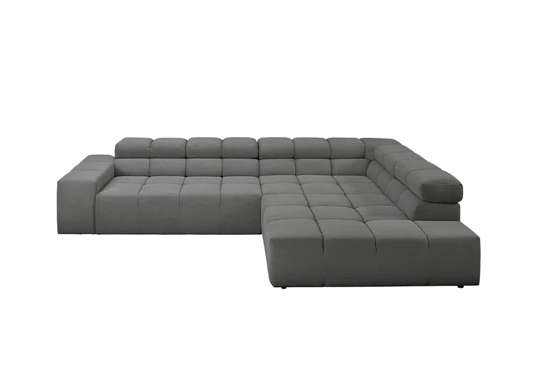 KAWOLA Sofa NEVADA Ecksofa Feincord anthrazit