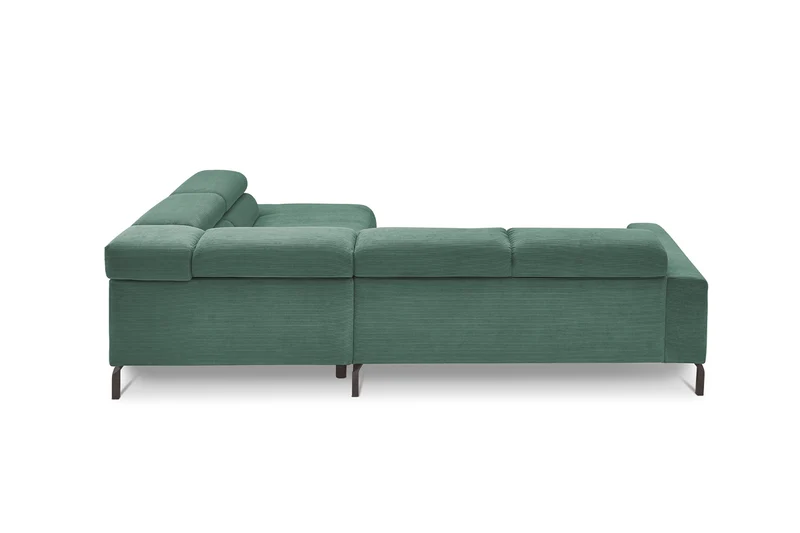 KAWOLA Sofa DELIA Ecksofa Feincord grün