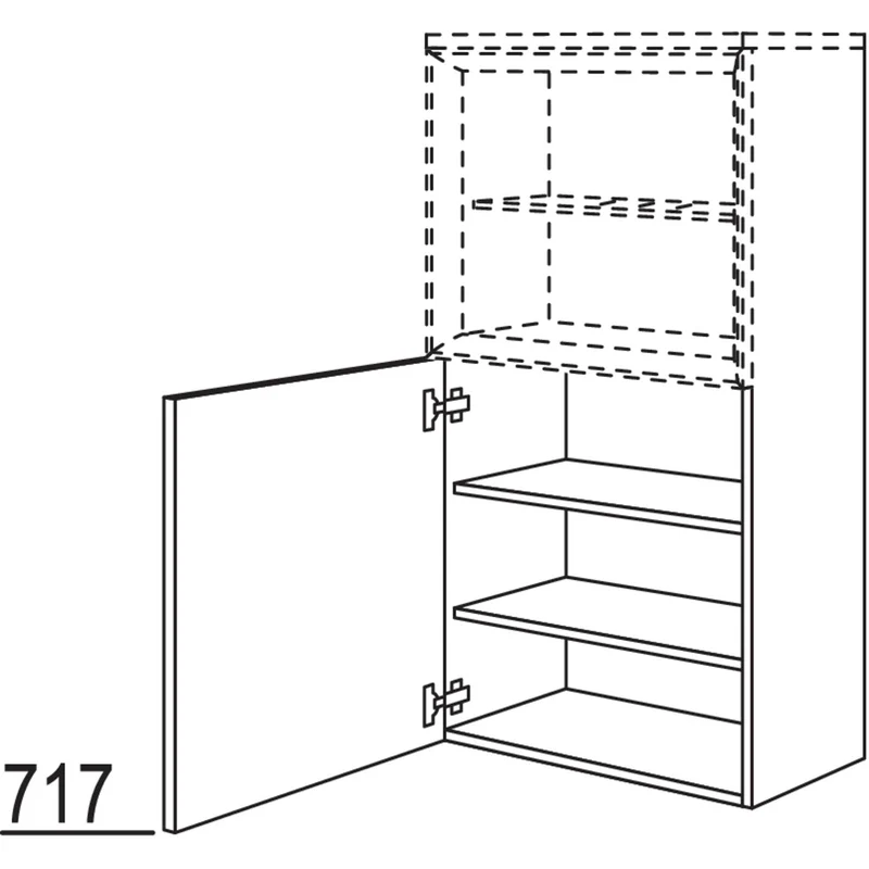 nobilia Midischrank für Regaleinsatz Case BSC50-130 50 cm