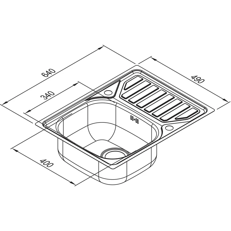RODI: Einbauspüle Okio Line 65, Excenterausstattung, Edelstahl, flächenbündiger 87184 64 cm