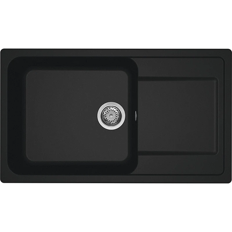 ELLECI: Einbauspüle Life 410, aus GRANITEK®, mit Mischbatterie, Schwarz 87679 86 cm