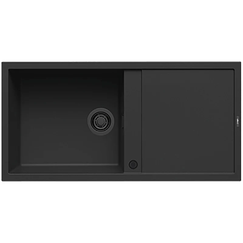 ELLECI: Einbauspüle Flat 480, aus KERATEK®, flächenbündiger Einbau möglich, Schwarz 87668 100 cm