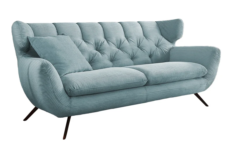KAWOLA Sofa CHARME Cord hellblau
