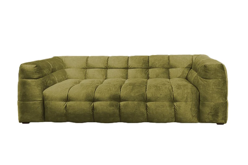 KAWOLA Sofa ROSARIO Velvet moosgrün