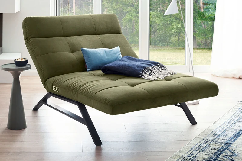 KAWOLA Doppelliege AMERIVA Relaxliege Maxi Velvet olivgrün