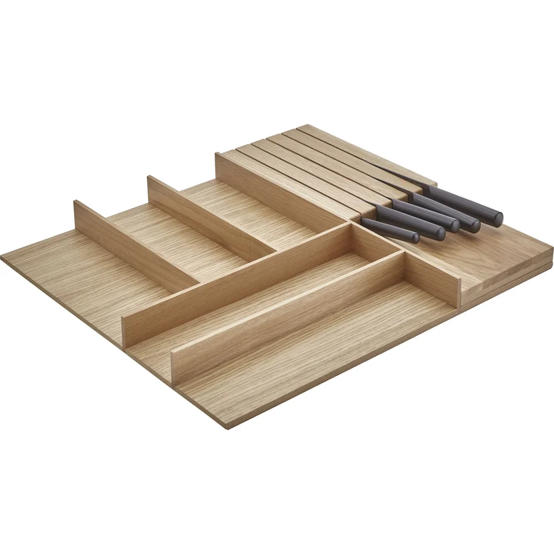 nobilia Holz-Besteckeinsatz Eiche mit Messerblock BE-M60E 52,7 cm