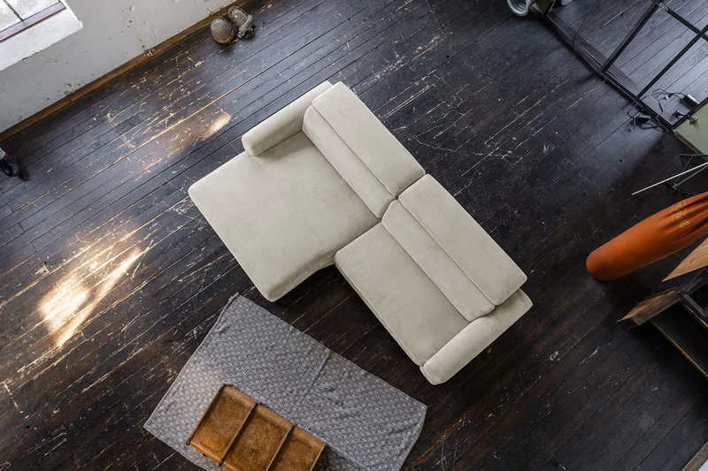 KAWOLA Sofa LAISKA Ecksofa Cord cremeweiß