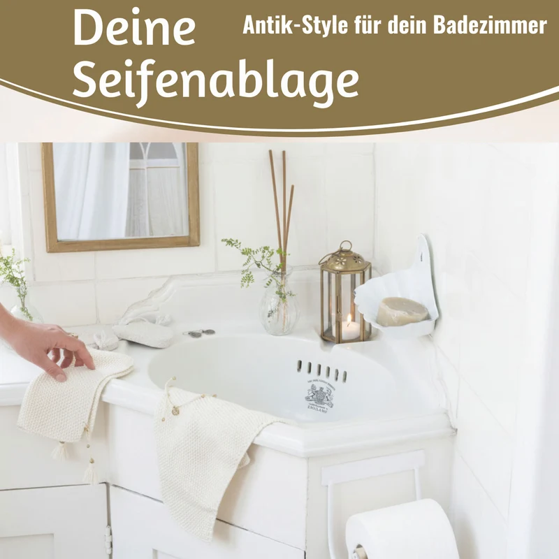 IB Laursen Seifenschale Emaille Weiß 16cm Wandmontage Seifenhalter Seifenablage