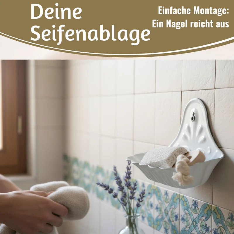 IB Laursen Seifenschale Emaille Weiß 16cm Wandmontage Seifenhalter Seifenablage