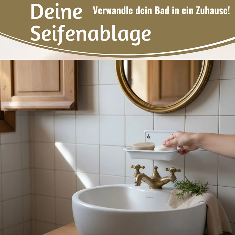 IB Laursen Seifenschale Emaille Weiß 16cm mit Ablauf Wandmontage Seifenhalter