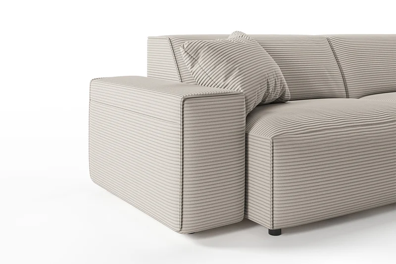 KAWOLA Sofa RANI 3-Sitzer Cord steingrau