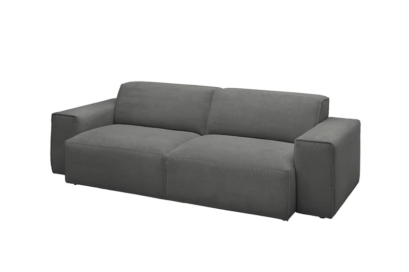 KAWOLA Sofa RANI 3-Sitzer Feincord anthrazit
