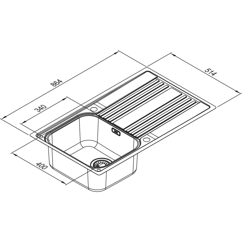 FRANKE: Einbauspüle Rapid RPX 211-86, Edelstahl, flächenbündiger Einbau möglich 87551 86,4 cm