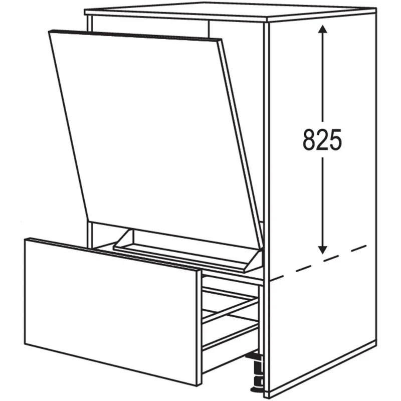 nobilia Geräte-Umbau Geschirrspüler in 450 / 600 mm Breite mit Wangen, 16 mm stark GDGSW1648 48,2 cm