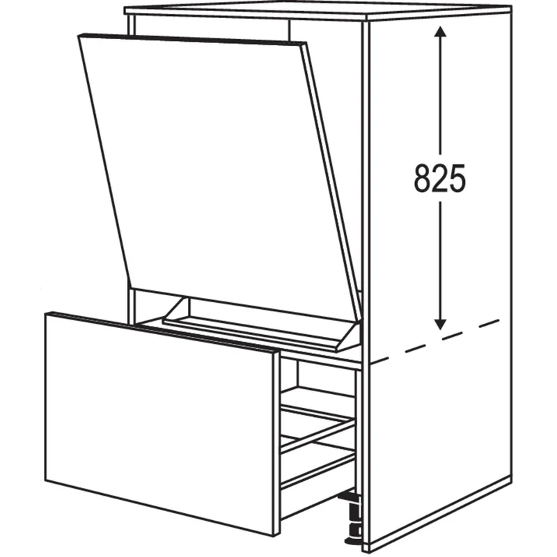 nobilia Geräte-Umbau Geschirrspüler in 450 / 600 mm Breite mit Wangen, 16 mm stark GMGSW1663 63,2 cm
