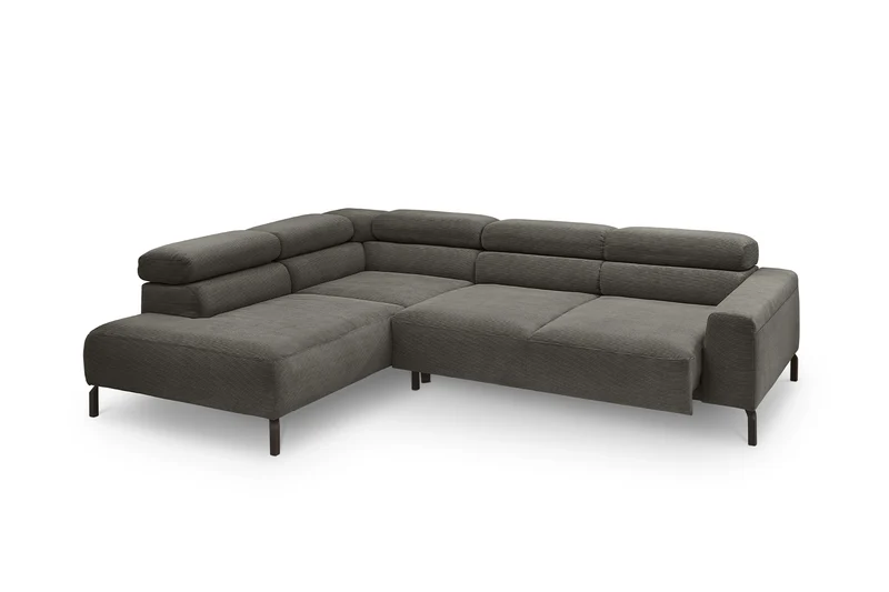 KAWOLA Sofa DELIA Ecksofa Feincord anthrazit