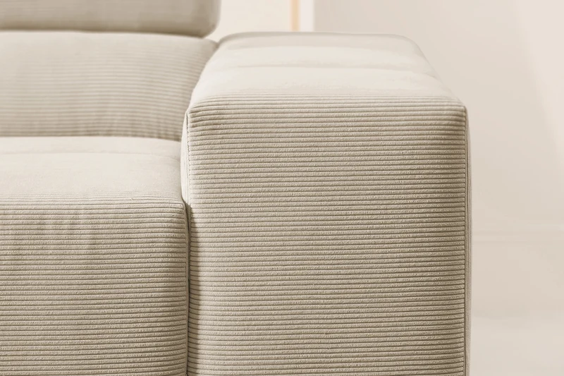 KAWOLA Sofa NEVADA Ecksofa Feincord beige