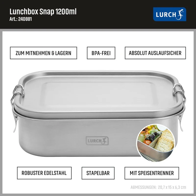 LURCH 'Lunchbox Snap Edelstahl, 1200 ml'