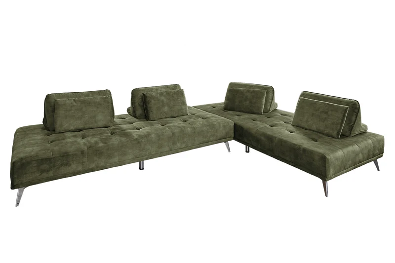 KAWOLA Sofa WIOLO Ecksofa velvet moosgrün