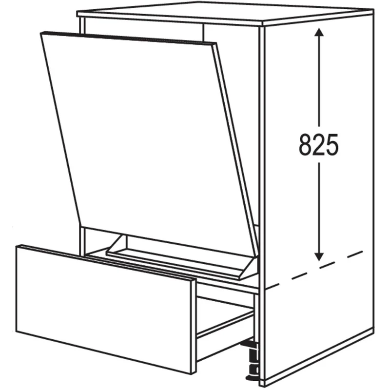 nobilia Geräte-Umbau Geschirrspüler in 450 / 600 mm Breite mit Wangen, 16 mm stark GGSW1648 48,2 cm