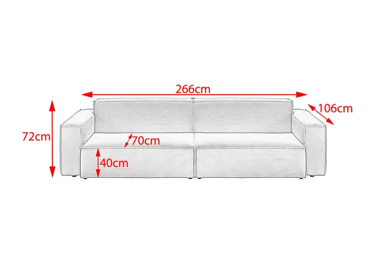 KAWOLA Sofa SAMU Feincord olivgrün