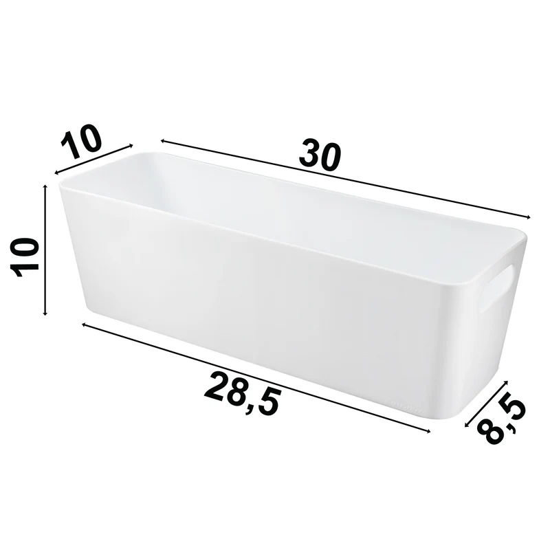 Ordnungsbox - 30x10x10cm - 2 Liter - mit Beschriftungsclip Ordnungskorb Schubladenorganizer Organizerbox Ordnungssystem