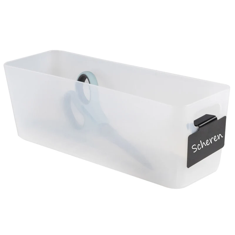 Ordnungsbox - 30x10x10cm - 2 Liter - mit Beschriftungsclip Ordnungskorb Schubladenorganizer Organizerbox Ordnungssystem
