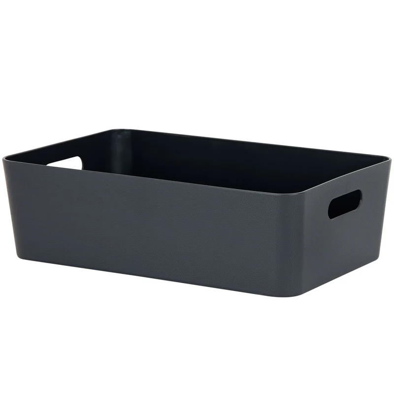 Ordnungsbox - Lederoptik - 39,5 x 24,5 cm - Schubladenorganizer Ordnungskorb Organizerbox - Ordnungssystem