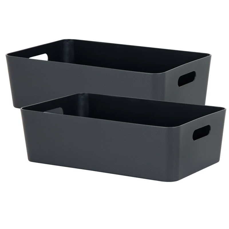 Ordnungsbox - Lederoptik - 39,5 x 24,5 cm - Schubladenorganizer Ordnungskorb Organizerbox - Ordnungssystem