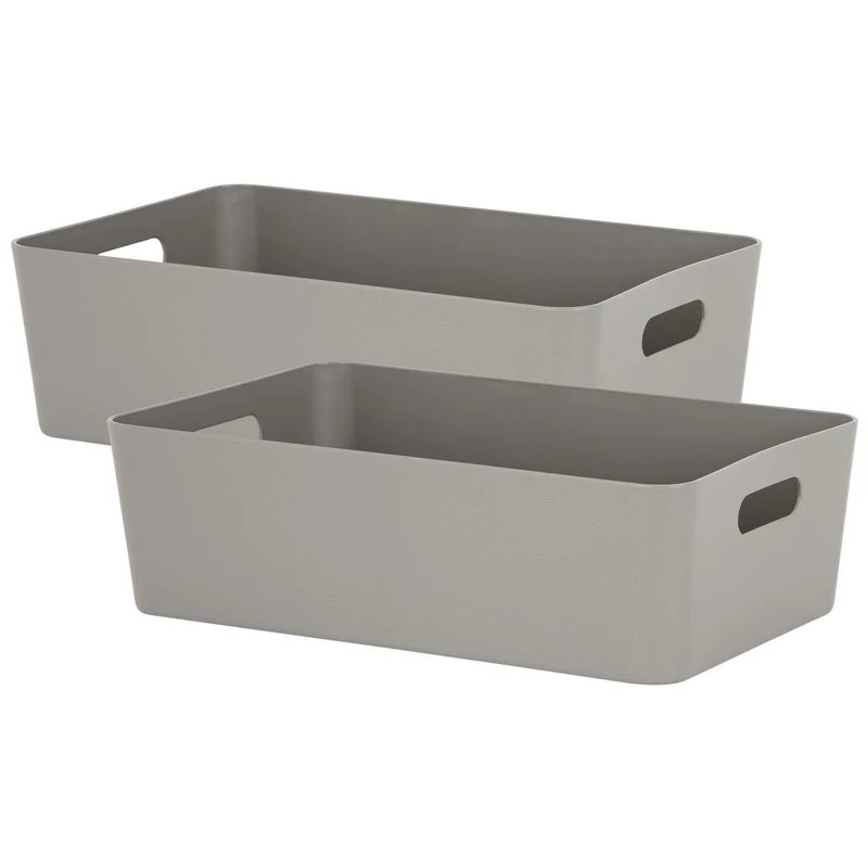 Ordnungsbox - Lederoptik - 39,5 x 24,5 cm - Schubladenorganizer Ordnungskorb Organizerbox - Ordnungssystem