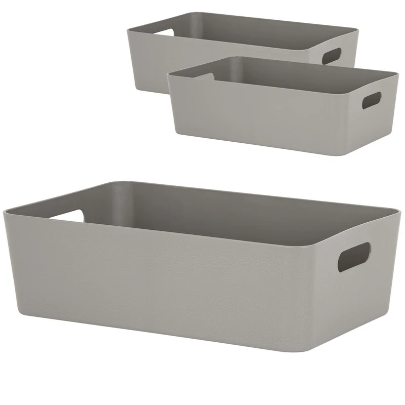 Ordnungsbox - Lederoptik - 39,5 x 24,5 cm - Schubladenorganizer Ordnungskorb Organizerbox - Ordnungssystem