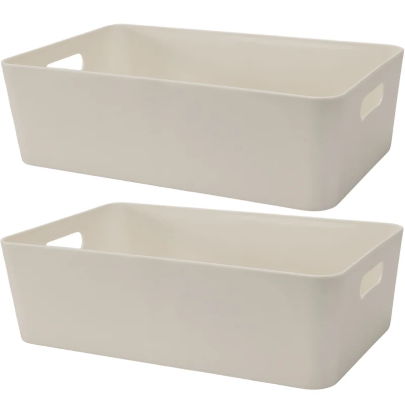 Ordnungsbox - Lederoptik - 39,5 x 24,5 cm - Schubladenorganizer Ordnungskorb Organizerbox - Ordnungssystem