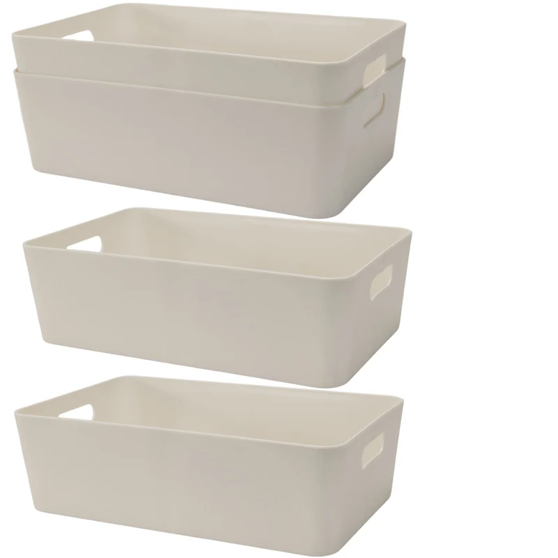 Ordnungsbox - Lederoptik - 39,5 x 24,5 cm - Schubladenorganizer Ordnungskorb Organizerbox - Ordnungssystem