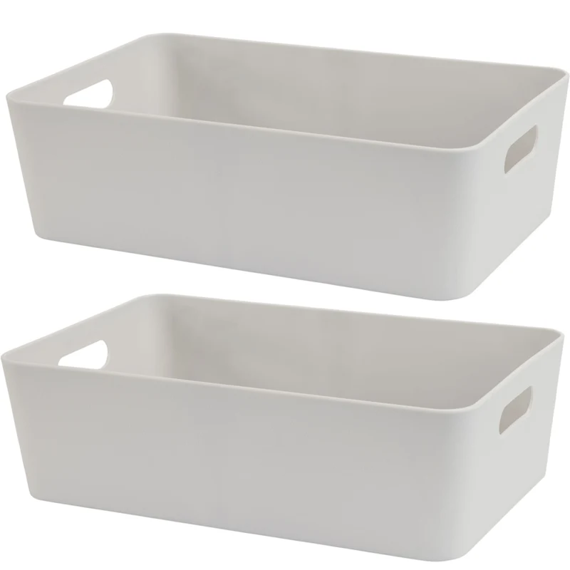Ordnungsbox - Lederoptik - 39,5 x 24,5 cm - Schubladenorganizer Ordnungskorb Organizerbox - Ordnungssystem