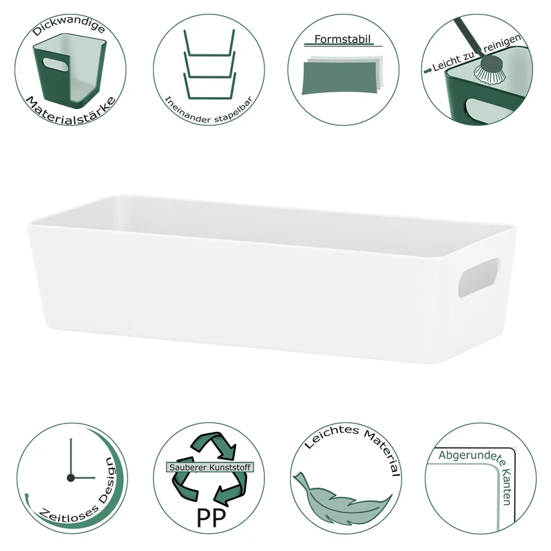 Ordnungsbox - 25x10x6cm - 1 Liter - Schubladenorganizer Ordnungskorb Organizerbox - Ordnungssystem