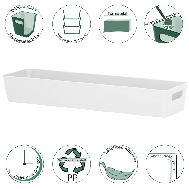 Ordnungsbox - 40x10x6cm - 2 Liter - Ordnungskorb - Schubladenorganizer Organizerbox - Ordnungssystem