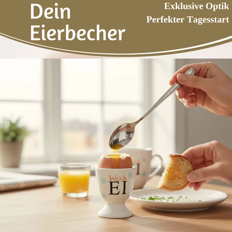Eierbecher Echt-Gold Spruch "Weich Ei" Gute Laune Eierhalter