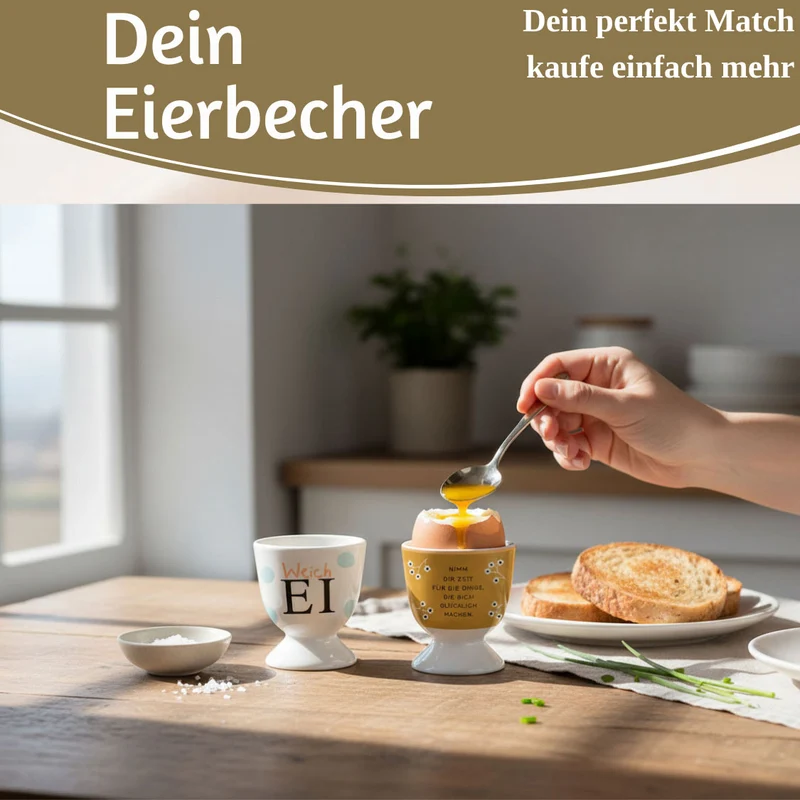 Eierbecher Echt-Gold Spruch "Weich Ei" Gute Laune Eierhalter
