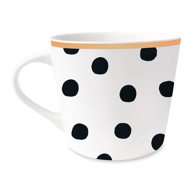 Kaffeebecher 420ml Echt-Gold Spruch "Lieblingstasse" Schwarz Weiß Kaffeetasse