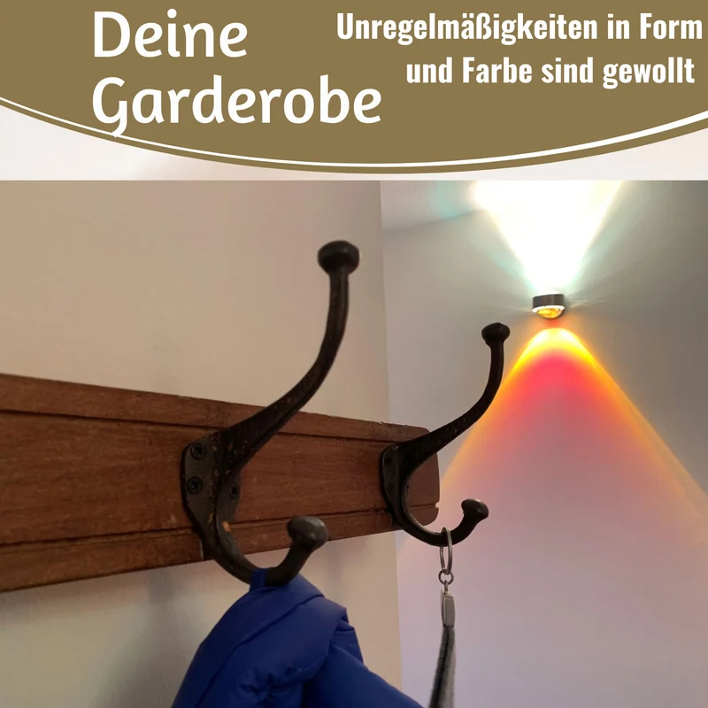 Vintage Teak Holz Wandgarderobe 80cm 6/12 Haken Jackenhalter Braun Garderobenleiste