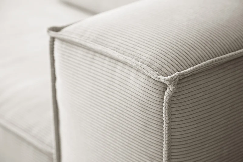 KAWOLA Sofa CARMO 3-Sitzer Feincord silber