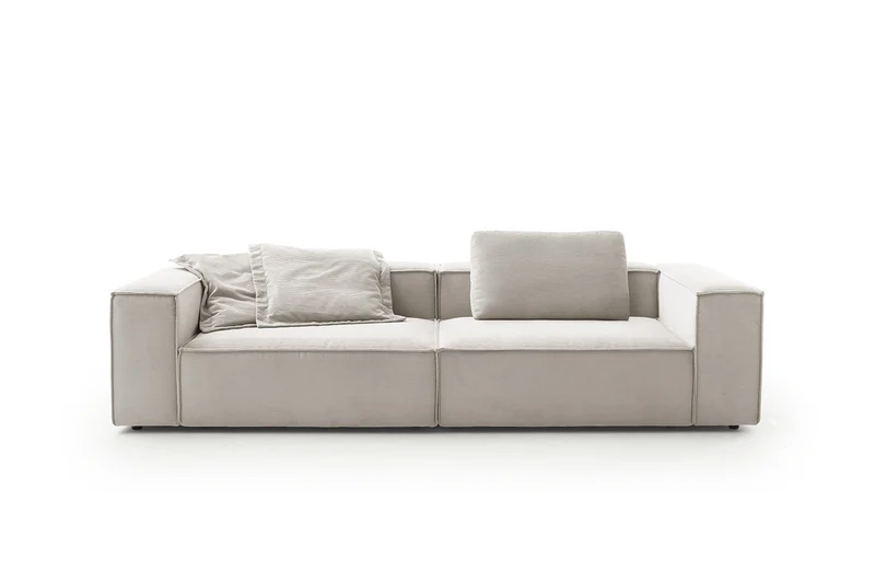 KAWOLA Sofa CARMO 3-Sitzer Feincord silber