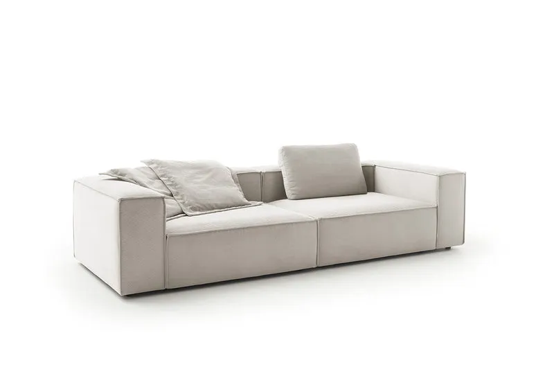 KAWOLA Sofa CARMO 3-Sitzer Feincord silber