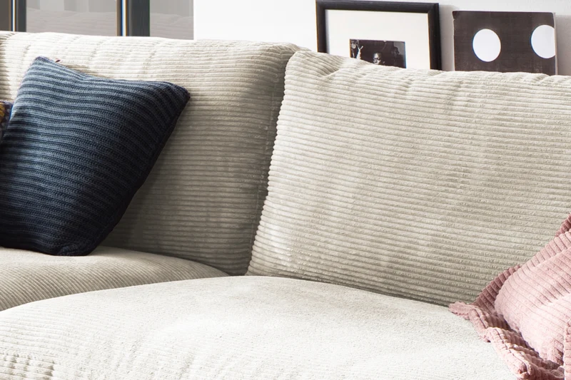 KAWOLA Sofa MADELINE 3-Sitzer Cord cremeweiß