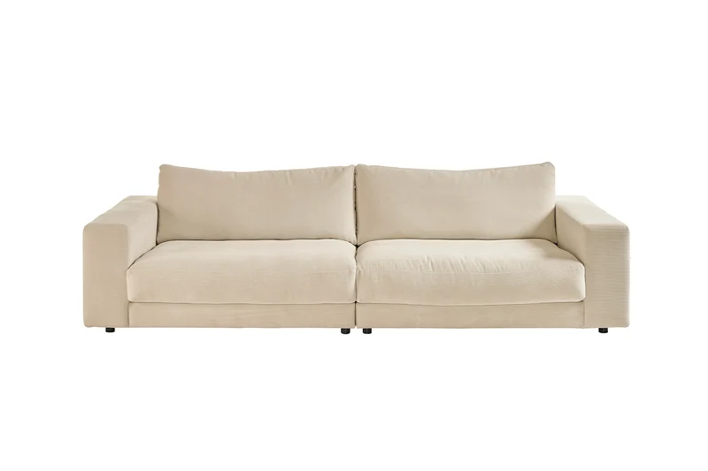 KAWOLA Sofa MADELINE 3-Sitzer Cord cremeweiß