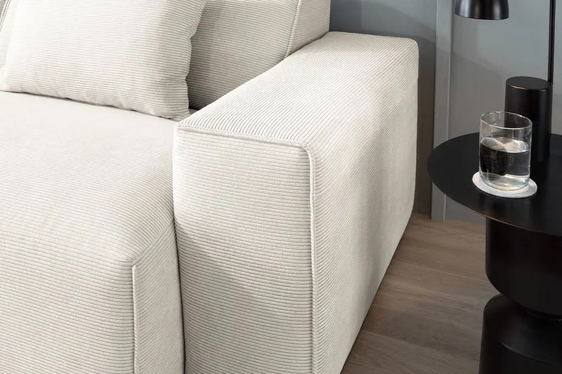 KAWOLA Sofa RANI 3-Sitzer Feincord weiß
