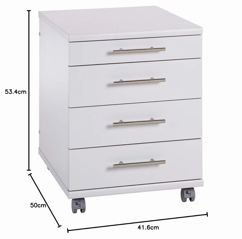 Möbelpartner Till Rollcontainer, 701395, lichtgrau, ca. 42 x 50 x 57 cm