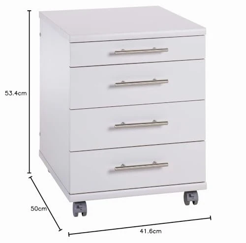 Möbelpartner Till Rollcontainer, 701395, lichtgrau, ca. 42 x 50 x 57 cm